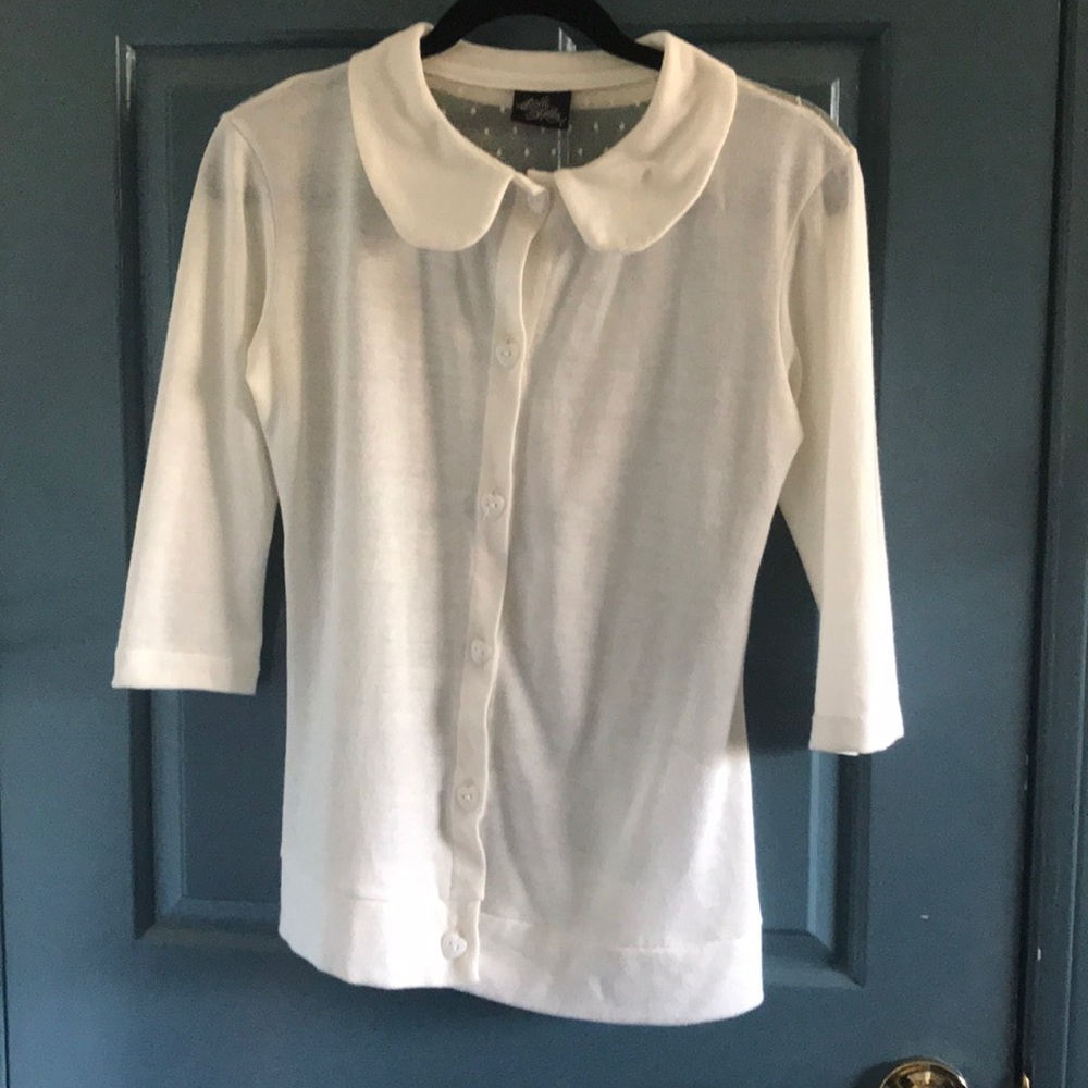 White Cardigan with Lace Back